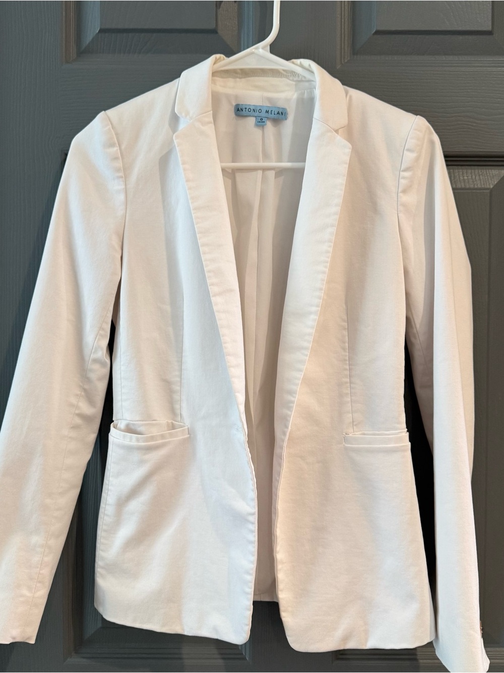ANTONIO MELANI Cream Open-Front Women's Blazer